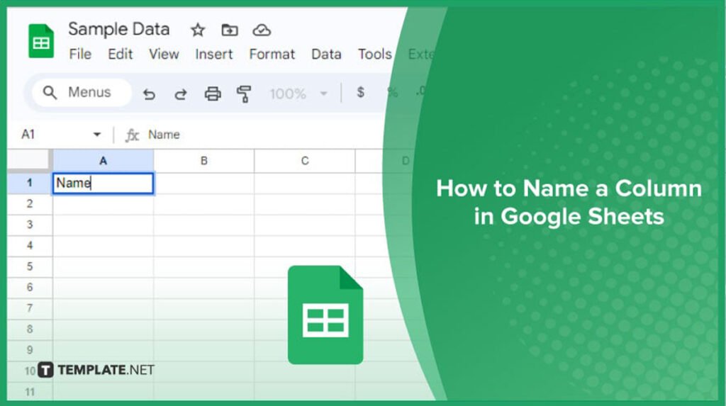 how to name a column in google sheets